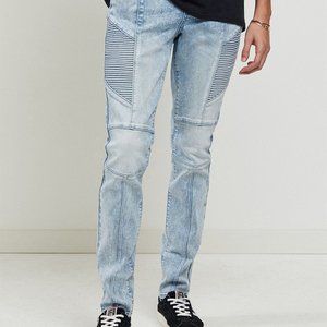 Pacsun Moto Stacked Skinny Blue Jeans Men’s 30 X 30 Medium Wash Higher Rise